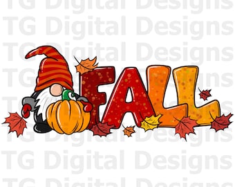 Fall PNG, Fall Gnome PNG, Fall Shirts PNG, Fall Designs Tshirt, Fall Gnome Sublimation, Gnome Printable, Gnome Clipart, Gnome Designs