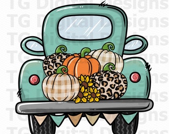 Fall PNG, Fall Truck PNG, Pumpkins PNG, Thanksgiving Design, Shirt Design, Rustic Truck, Farm Truck, Fall Sublimation, Fall Digital Download