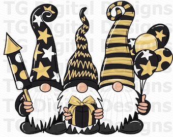 Gnomi di Capodanno PNG, Capodanno PNG, Felice Anno Nuovo Sublimazione, Design di Capodanno 2023, Design di maglietta di Capodanno, Download digitale PNG