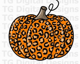 Calabaza PNG, Calabaza de leopardo PNG, Calabaza de leopardo naranja, Calabaza de otoño, Sublimación de calabaza, Calabaza con estampado de leopardo, Archivo digital de calabaza