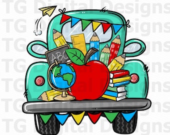 Back to School PNG, Teacher PNG, School PNG, Teacher Clipart, School Truck Sublimation, School Shirt Design, School Digital, School Download