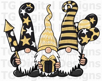 Capodanno PNG, Gnomi di Capodanno PNG, Capodanno 2023, Felice Sublimazione di Anno Nuovo, Design della Camicia di Capodanno, Download digitale, File PNG