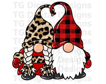 Valentine Gnomes PNG Files Sublimation, Valentines Day Clipart, Valentine Shirt Design, Valentine Gift Ideas, Valentine Gnome PNG, Buffalo