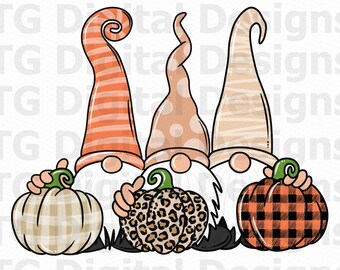 Fall PNG, Fall Gnomes PNG, Gnomes With Pumpkins, Fall Sublimation, Fall Pumpkin PNG, Fall Design, Fall Printable, Fall Digital Download