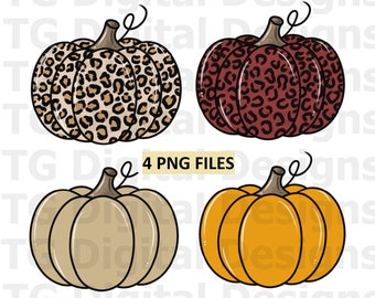Calabazas PNG, Leopard Pumpkin PNG, Archivos de sublimación, Imágenes prediseñadas de calabaza, Otoño, Halloween, Diseño de calabaza, Archivo de descarga digital, Imprimible