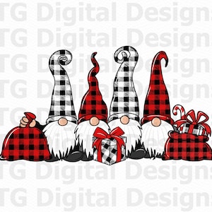 Christmas Gnomes PNG, Buffalo Plaid Gnomes PNG, Christmas PNG, Christmas Sublimation Design, Christmas Buffalo Plaid Design, Christmas File