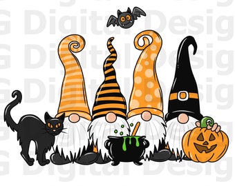 Halloween PNG, Halloween Gnomes PNG, Halloween Clipart, Sublimation Design, Gnome, Halloween Designs, Digital File, Download