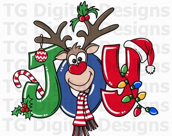 PNG di Natale, PNG di gioia natalizia, Renne di Natale, PNG di luci di Natale, Design di maglietta natalizia, Design di sublimazione natalizia, Scarica