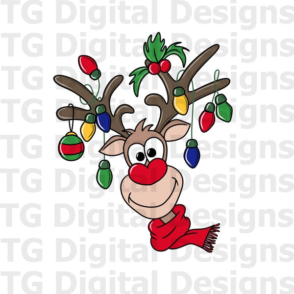 Christmas PNG, Reindeer PNG, Christmas Reindeer, Christmas Sublimation, Christmas Design, Christmas Shirt Designs, Christmas Download PNG