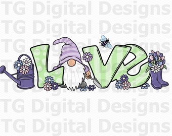 Spring Gardener PNG, Gardening, Spring Flowers, Spring Gnome PNG, Tulips, Mother's Day, Summer PNG, Shirt Design, Sublimation Design