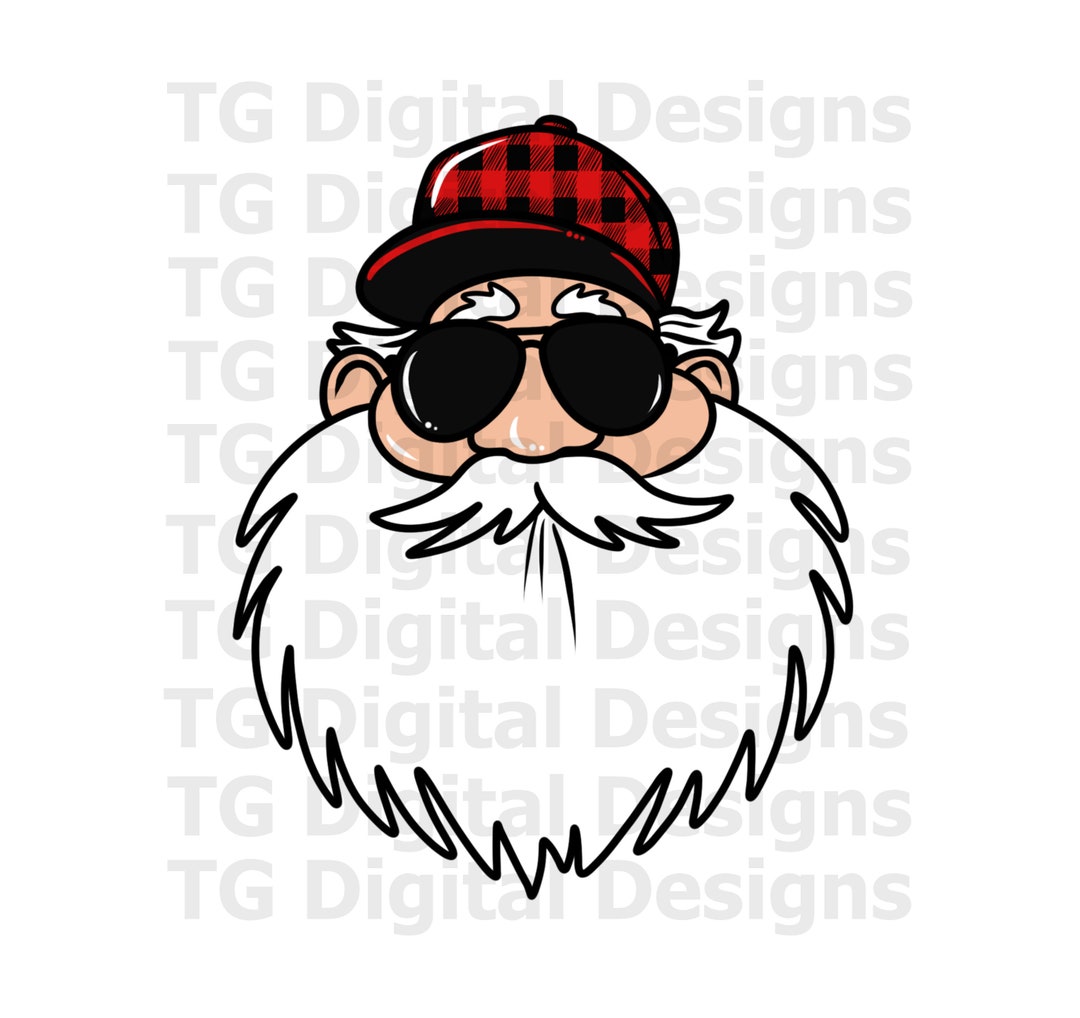 Christmas PNG, Christmas Santa PNG, Santa With Sunglasses, Santa Plaid ...