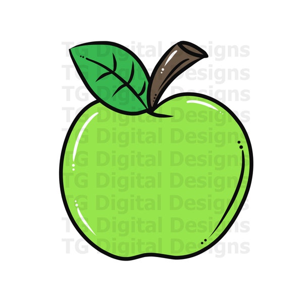 Green Apple PNG, Apple Clipart, Apple Design, Apple Printable, Apple School, Apple Teacher, Teacher PNG, Apple Digital Download File