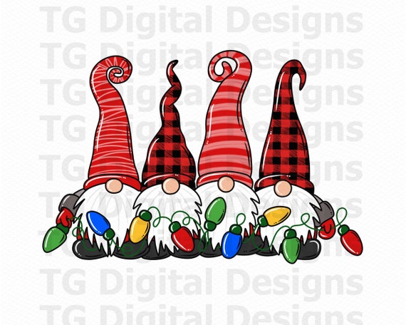 Christmas PNG, Christmas Gnomes PNG, Christmas Lights PNG, Christmas Gnome Clipart, Christmas Shirt Designs, Christmas Digital Download