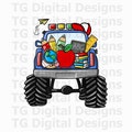 School Truck PNG, School Monster Truck For Boys, Back To School PNG, First Day Of School, School Sublimation Design, School Tshirt PNG File