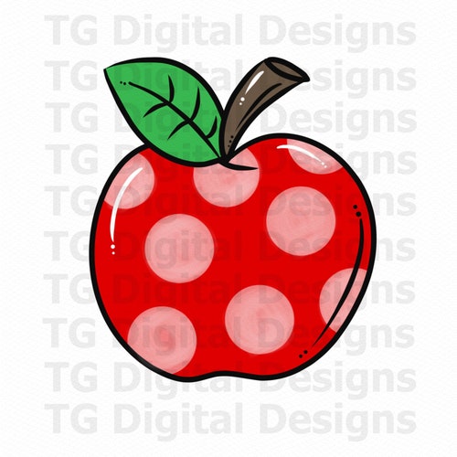 Apple PNG Polka Dot Apple PNG School Apple PNG Apple - Etsy