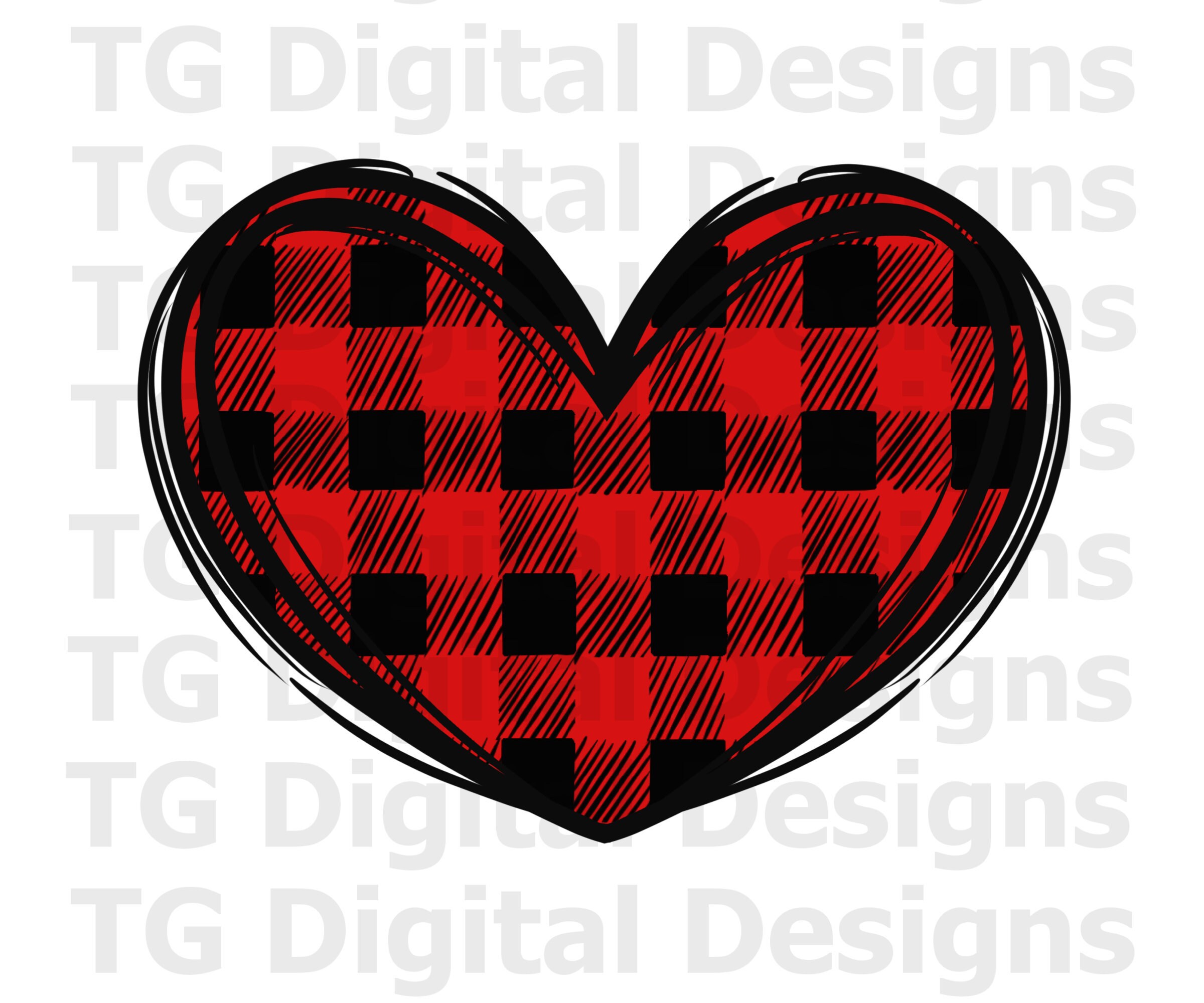 Heart PNG Buffalo Plaid Heart PNG Buffalo Plaid Sublimation | Etsy