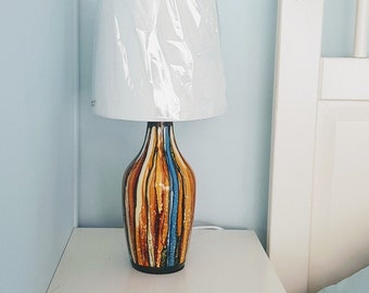 mustard floral table lamp
