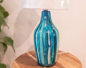 picture Turquoise Blue Glass Table Lamp turquoise table lamp etsy