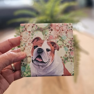 English bulldog dog coaster bulldog dog gift dog coaster English bulldog coaster dog lover gift