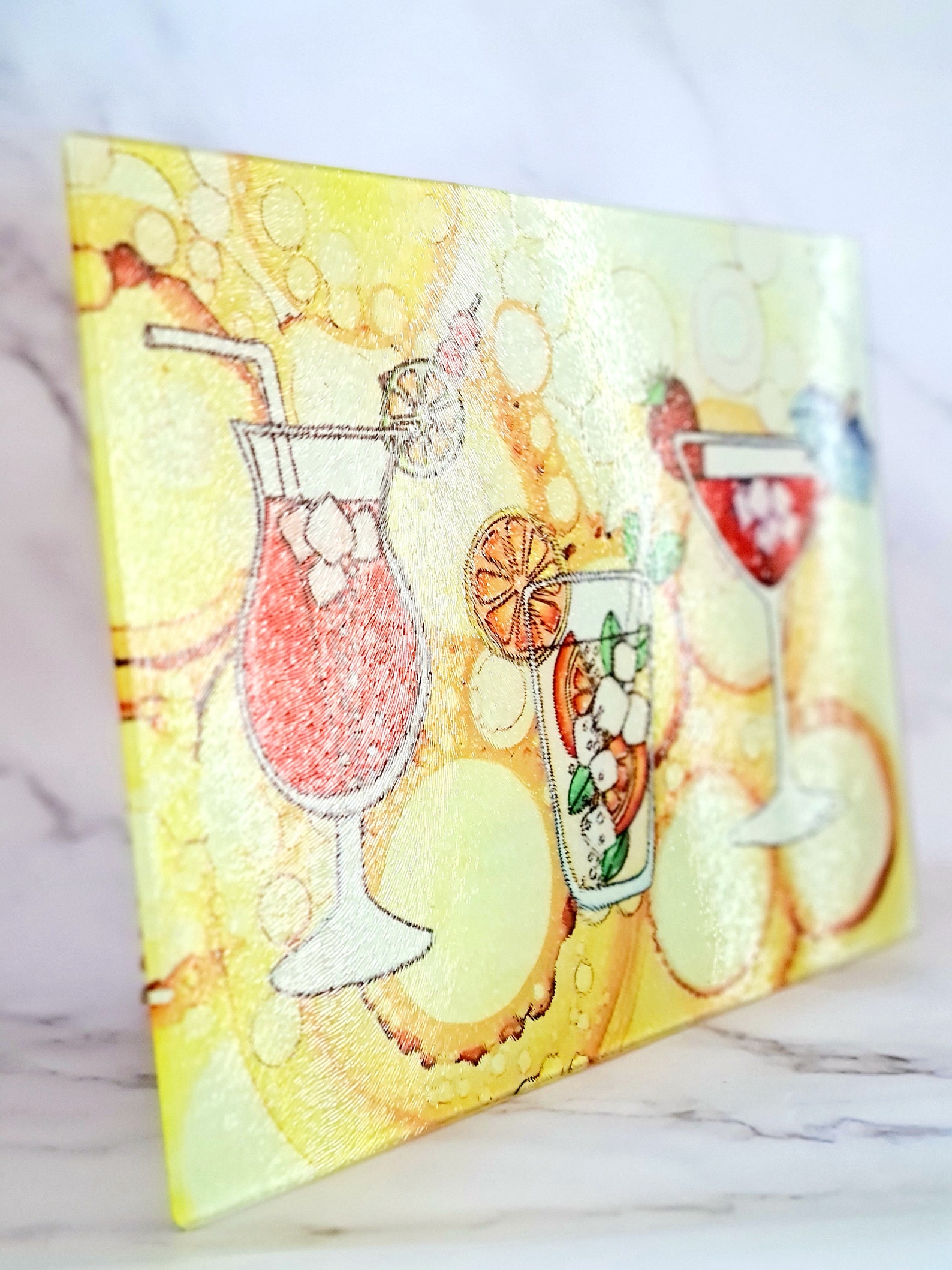 Cocktails Tempered Glass Chopping Board Glass Placemats Etsy Australia