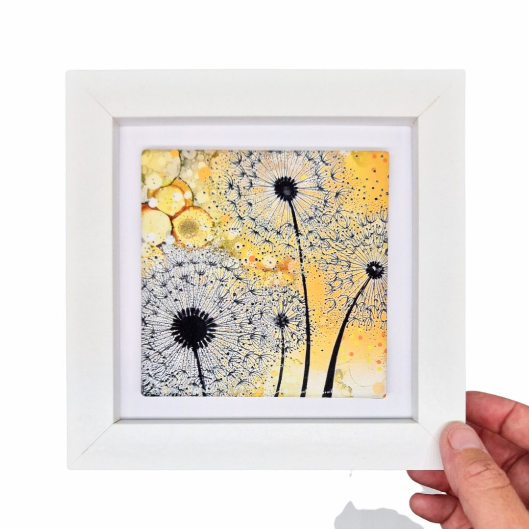 Ceramic Wall Art,small Framed Wall Art,housewarming,birthday Gift,hand Painted,home Décor,framed