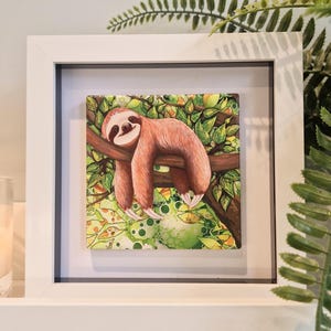宇宙飛行士ナマケモノ、かわいい動物、古い絵のプリント