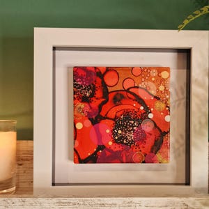 arte de parede de cerâmica de papoula pequena arte de parede emoldurada presente de aniversário de inauguração decoração para casa quadro emoldurado arte de parede de papoula presente de flor de papoula