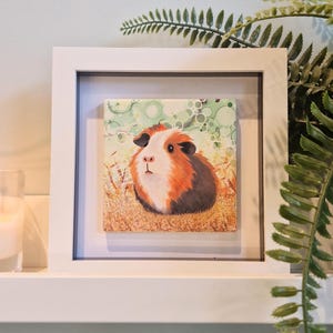 guinea pig ceramic wall art mini framed art housewarming birthday gift home décor framed picture guinea pig picture guinea pig picture