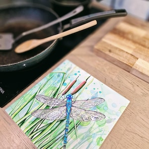 Dragonfly Ceramic Trivet: Hand-Painted Kitchen Hot Pot Stand