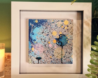 Dandelion Framed Art: Navy Blue Floral Home Decor