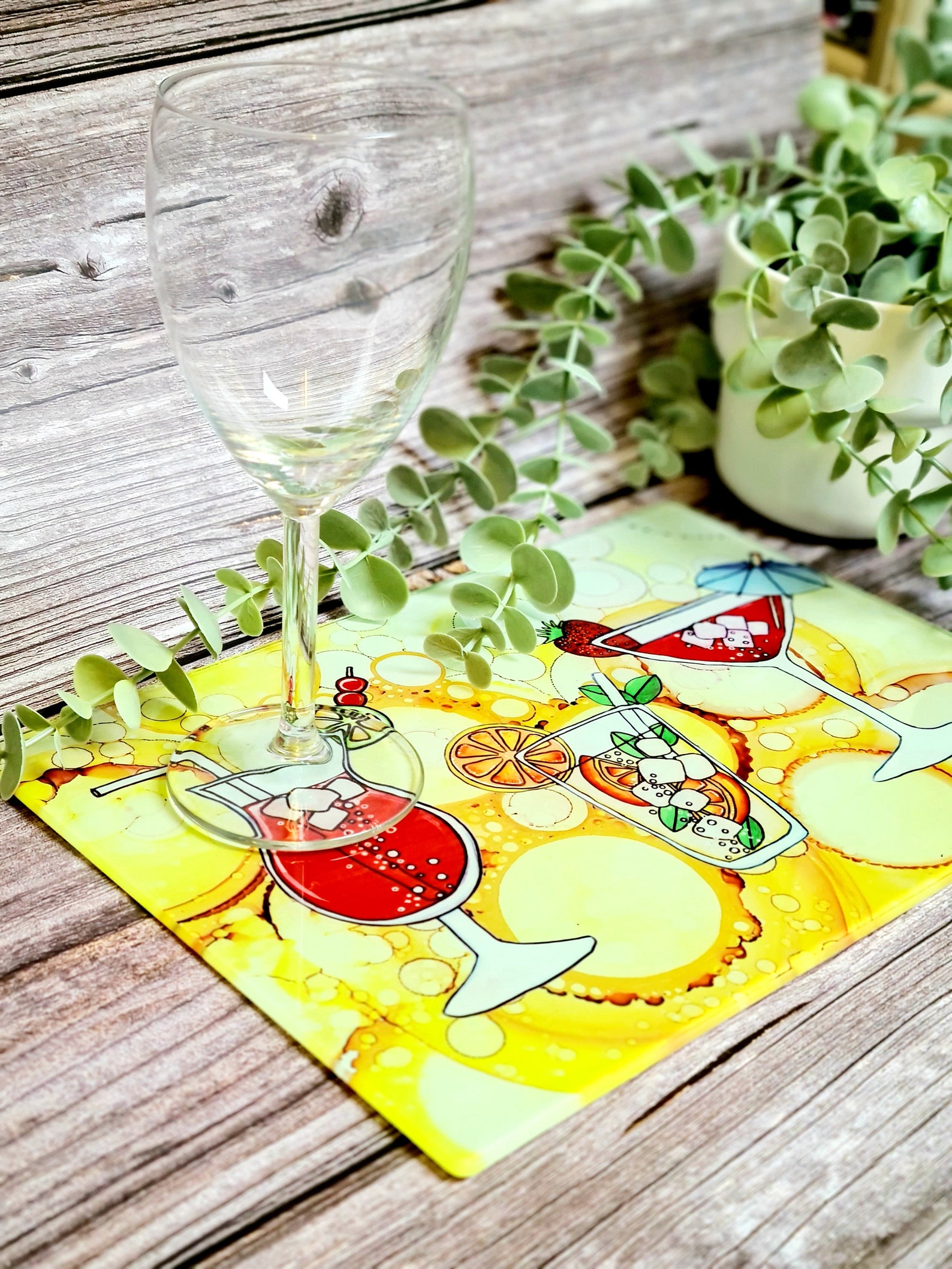 Cocktails Tempered Glass Chopping Board Glass Placemats Etsy Australia