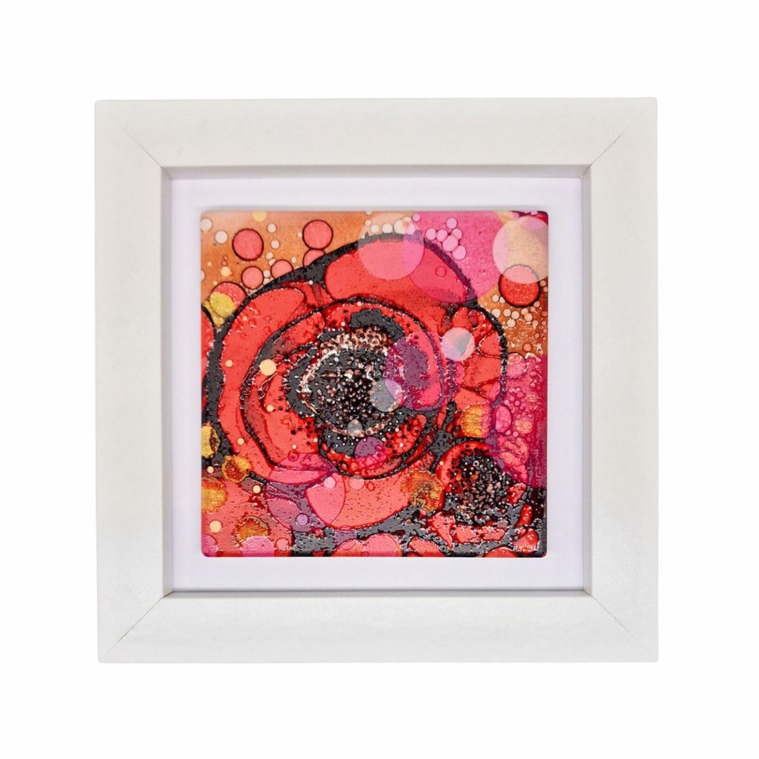 Ceramic Wall Art,small Framed Wall Art,housewarming,birthday Gift,hand Painted,home Décor,framed