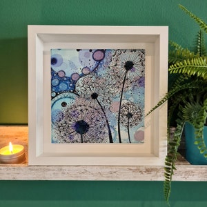 Dandelion Ceramic Wall Art: Framed Floral Home Decor