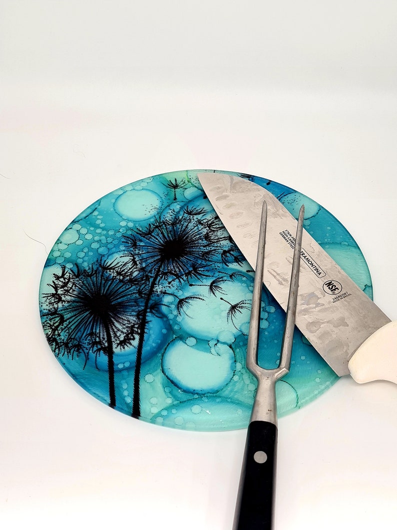 Circular Glass Cutting Board Trivet Pot Stand Tempered Etsy