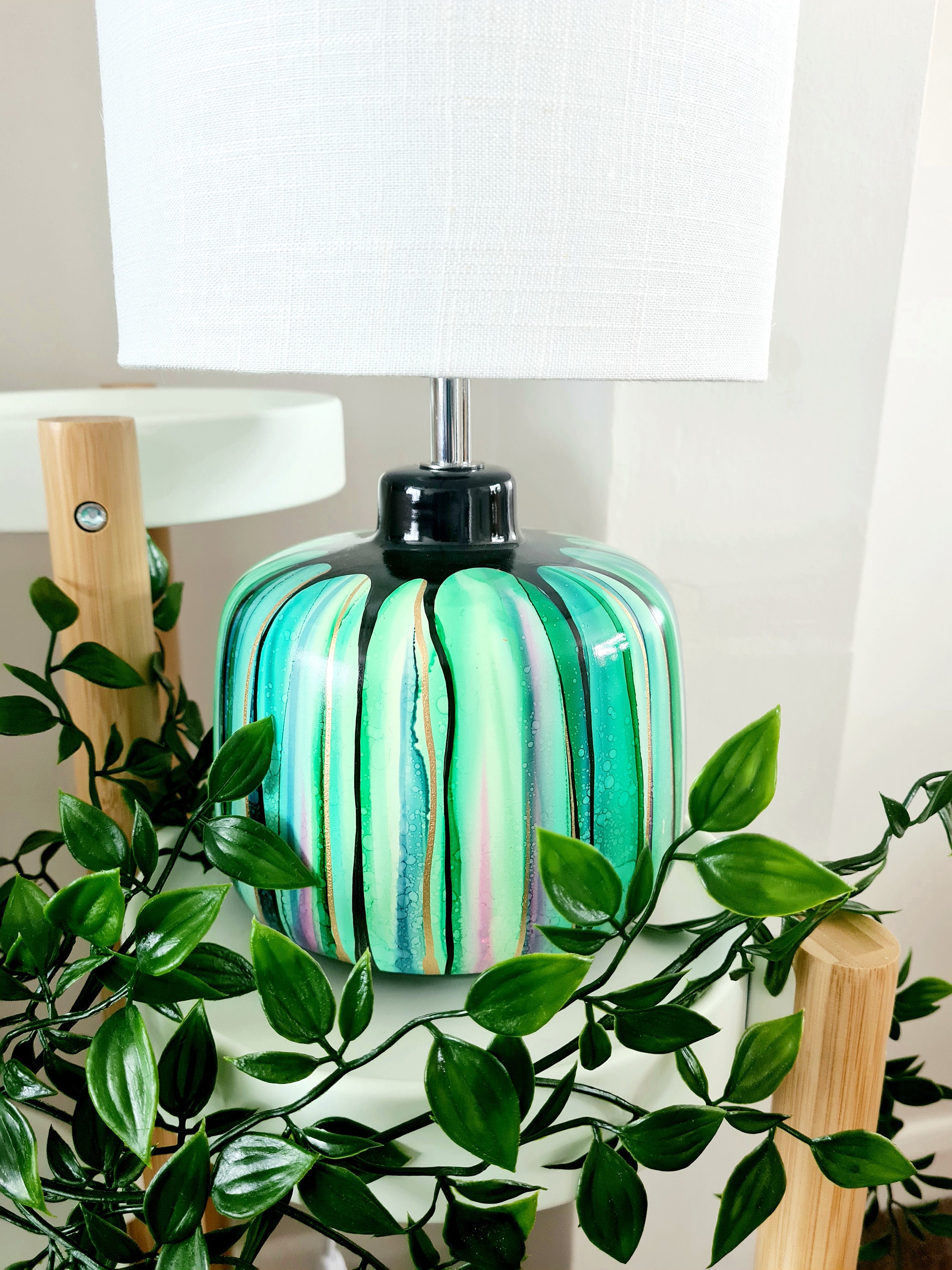 Hand painted table lamp ceramic table lamp home décor Etsy