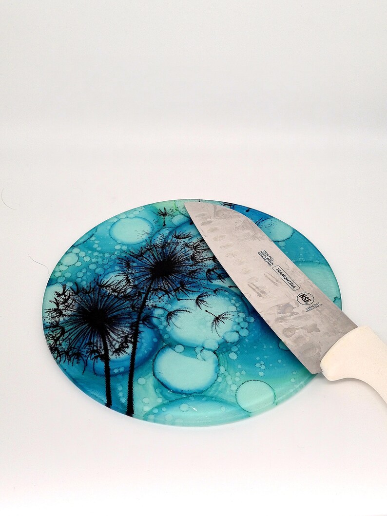 Circular Glass Cutting Board Trivet Pot Stand Tempered Etsy