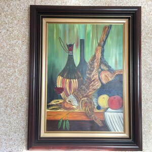 Painting Oil On Canvas Still Life Signed Roels 1998 Vintage Antique