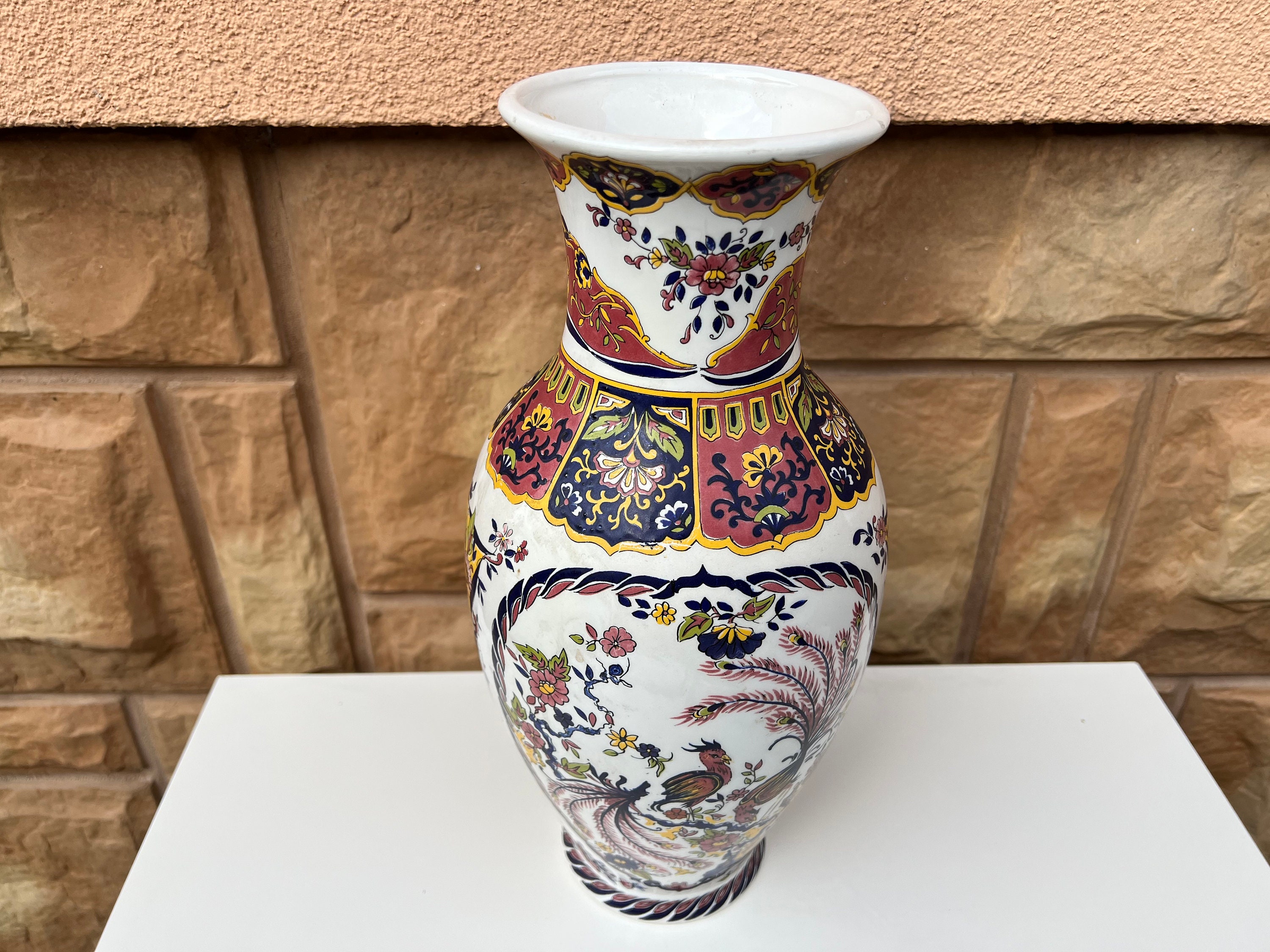 Porcelain Flower Vase Hand Painted Vintage - Etsy