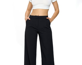 High waisted wide leg pants