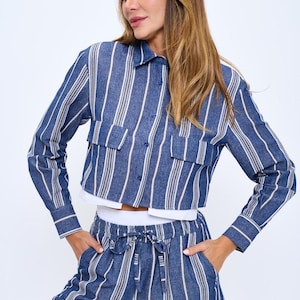 STRIPED SHIRT SHORTS