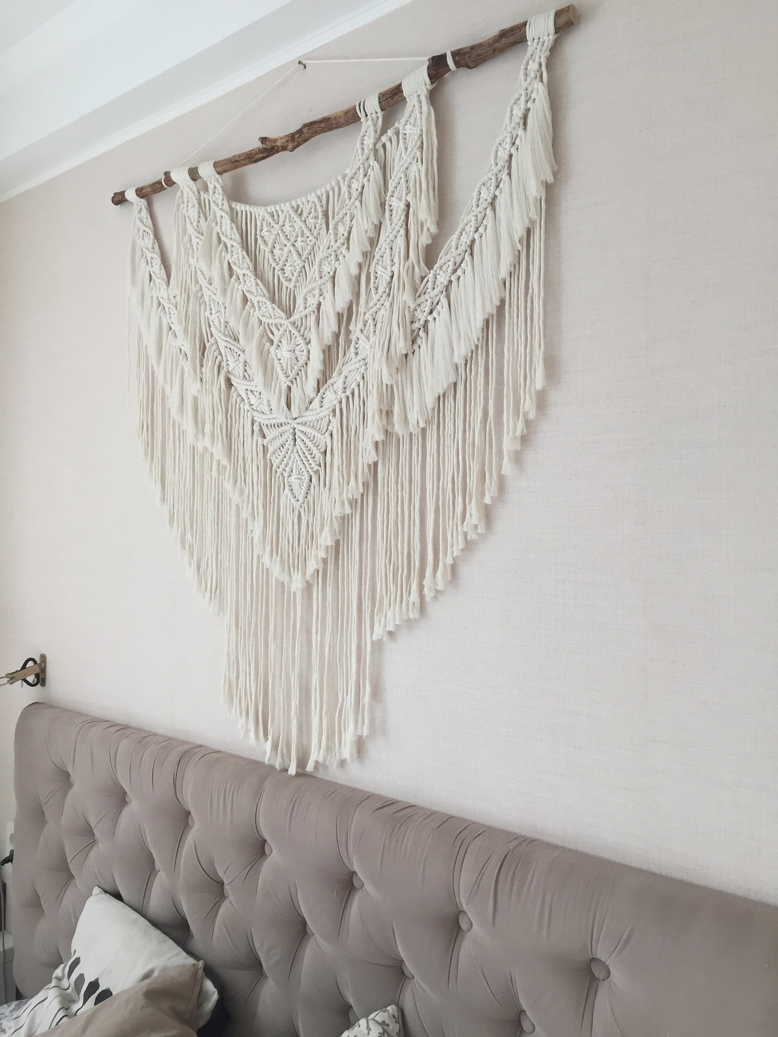 Large Macrame Wall Hanging for the Headboard of a Boho Style Etsy