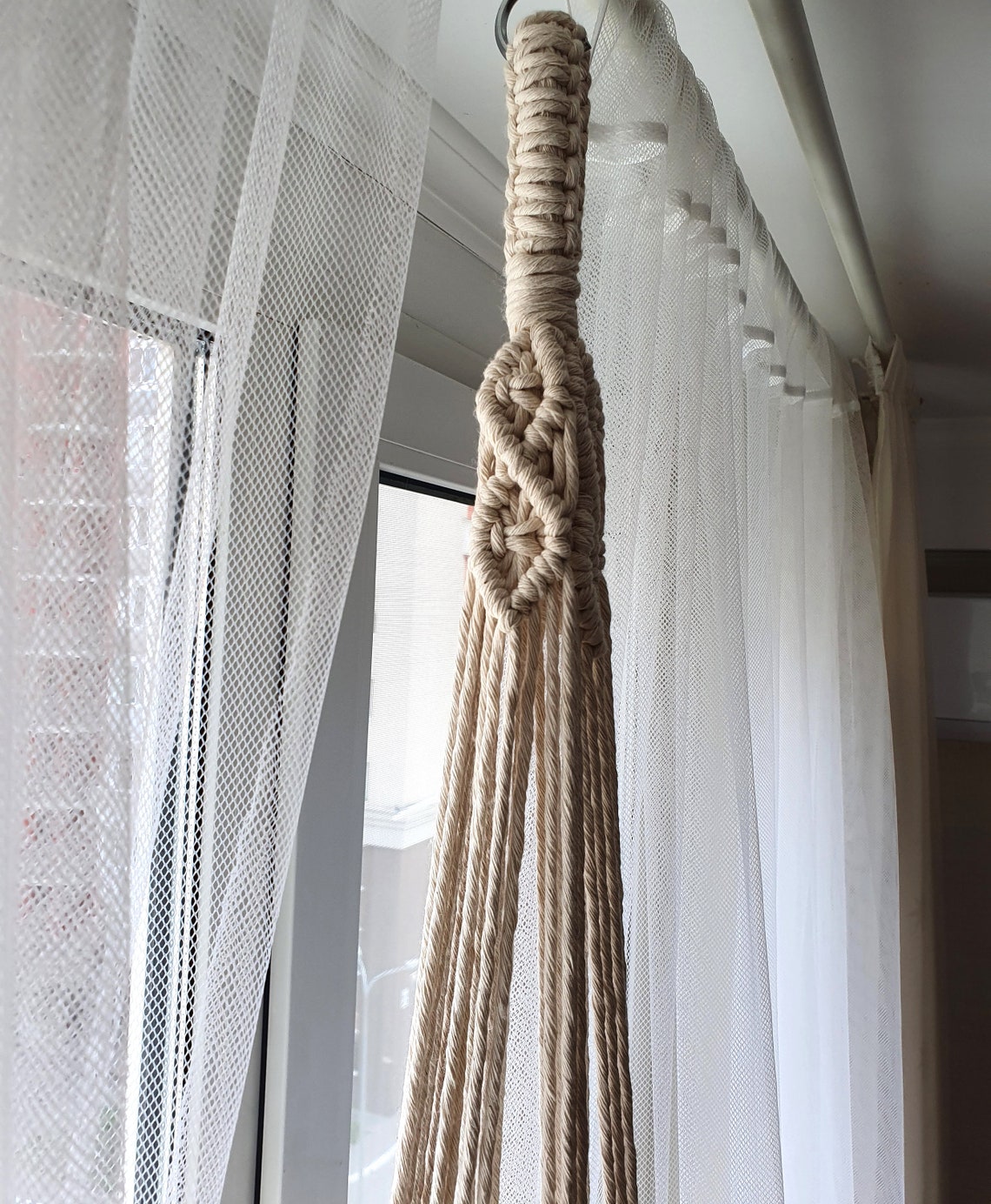 Fenster Pflanzenregal Makramee Hängeregal Holz Fenster Etsy