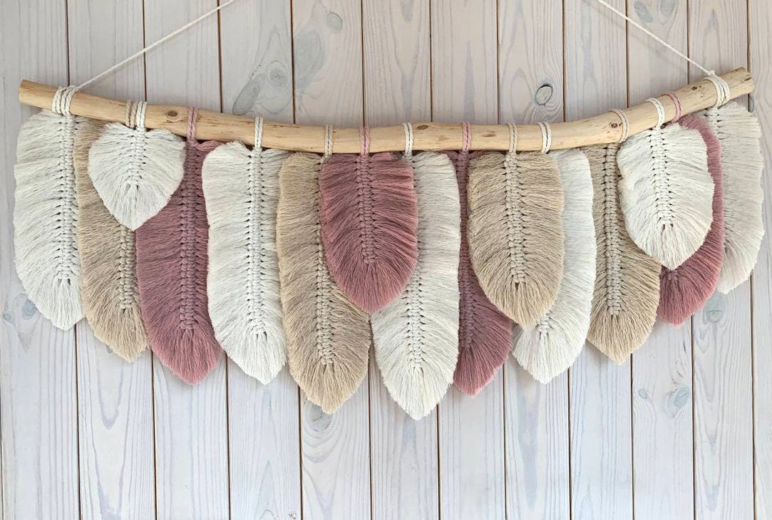 Macrame Leaf Bead Wall Hanging-Handmade, Super Cute! – The Pink Pigs