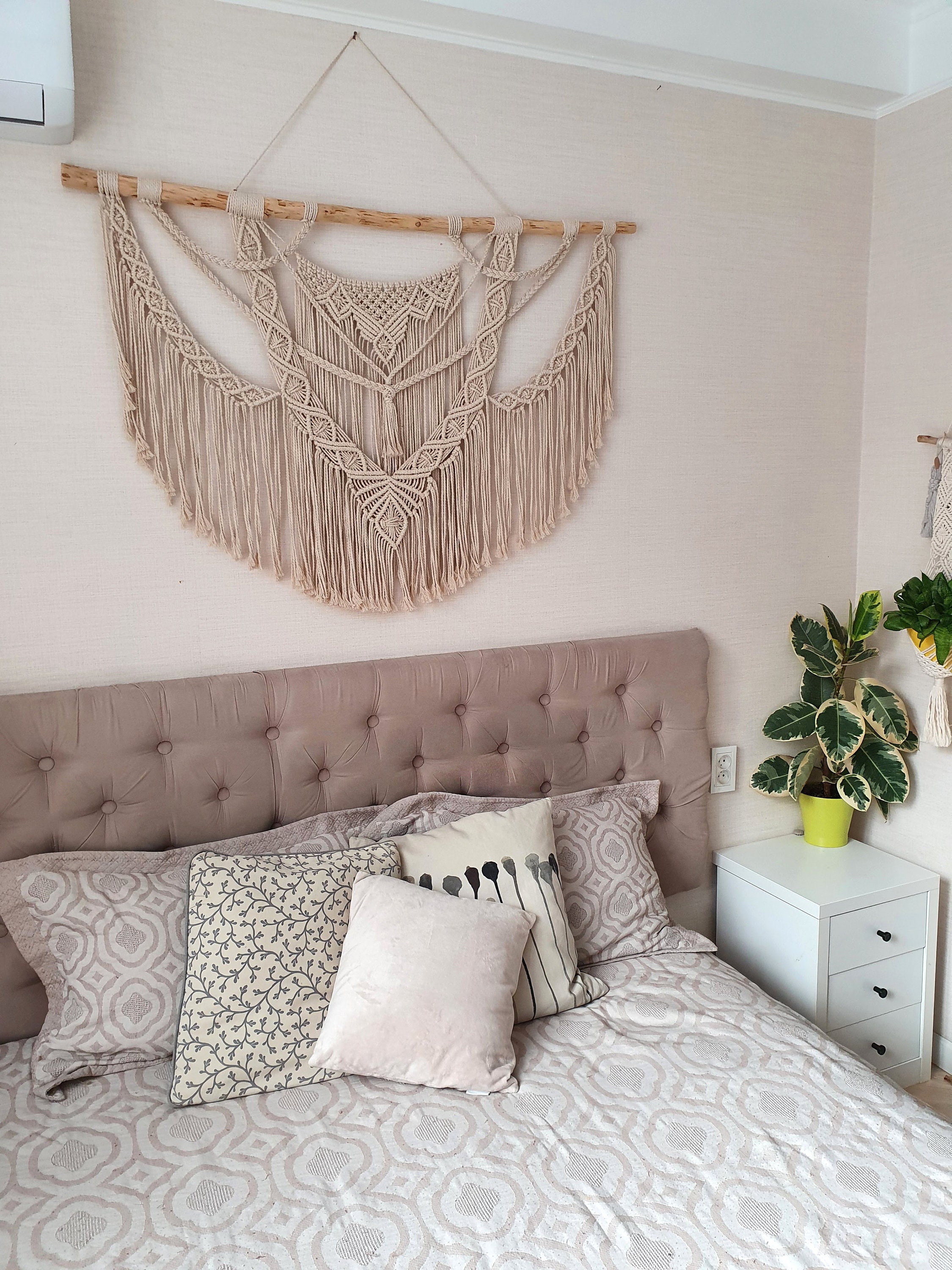 Queen headboard Large macrame wall hanging Bedroom wall decor Etsy