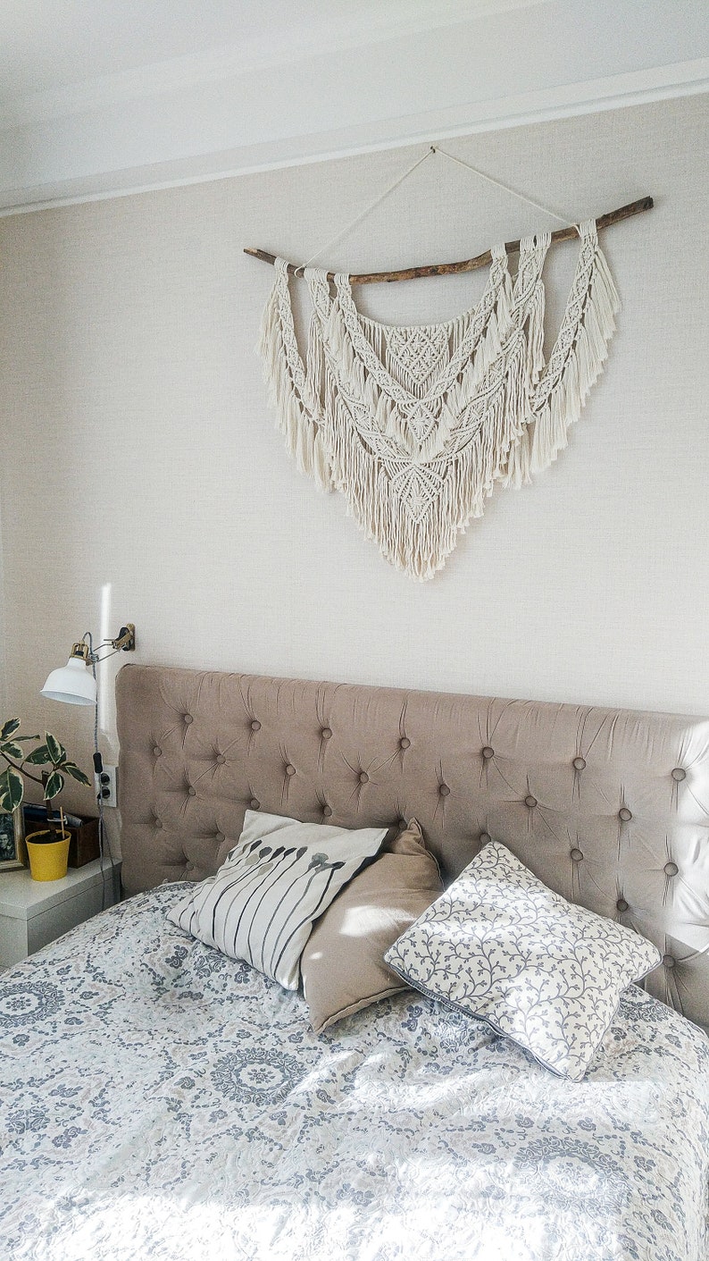 Large Macrame Wall Hanging for the Headboard of a Boho Style Etsy