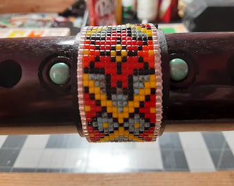 Native American style 'Star' beaded Flute Wrap