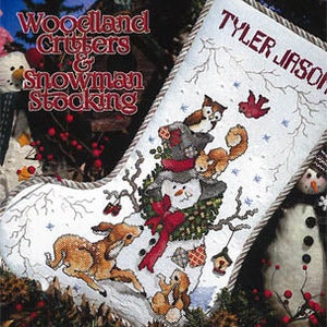 Woodland Critters & Snowman Stocking LFT476 by Stoney Creek cross stitch pattern