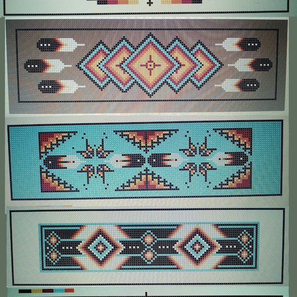 Native American Style Bookmarks cross stitch pattern