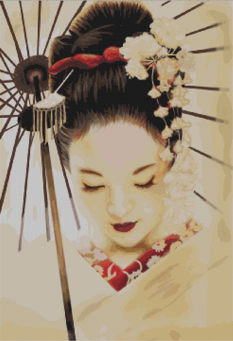 Geisha Cross Stitch Pattern - Etsy