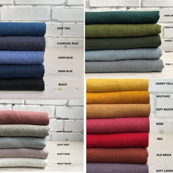 Pure 100% LINEN fabric / Stonewashed, softened LINEN fabric / Medium weight (200 GSM) linen/ by Metre or Yard / Leinenstoff / Cut-to-length